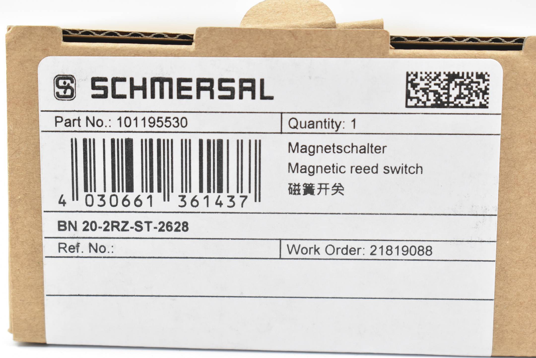 SCHMERSAL BN 20-2RZ-ST-2628 Magnetschalter Hst.-Teile-Nr.: 101195530-3