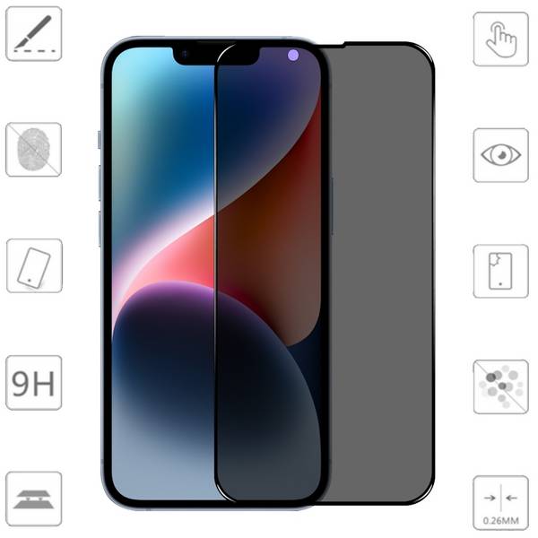Display Schutzglas Privacy für Apple iPhone 17e / 16e 2x H9 Folie Antispionage