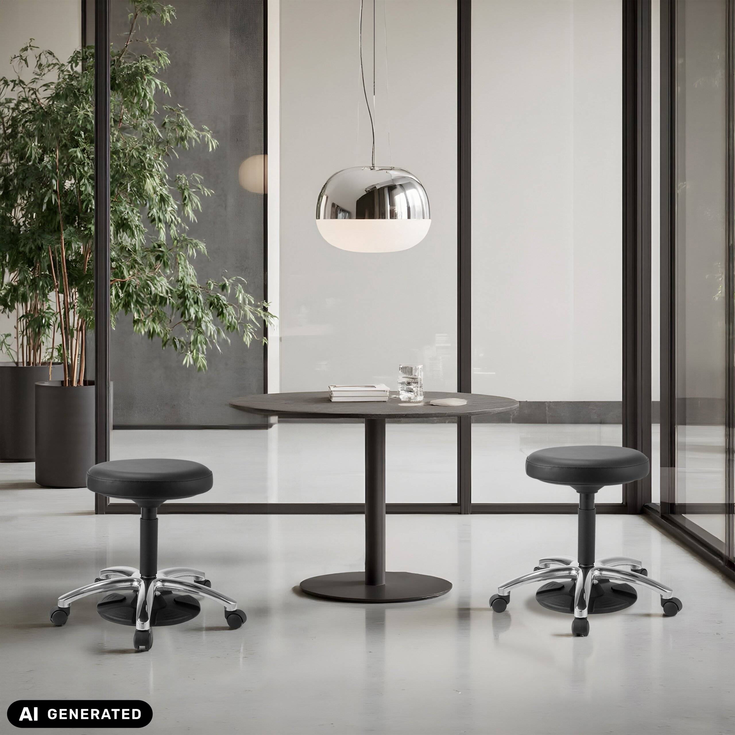 Hocker Drehhocker Arbeitsstuhl Operator Step Kunstleder schwarz hjh OFFICE-3