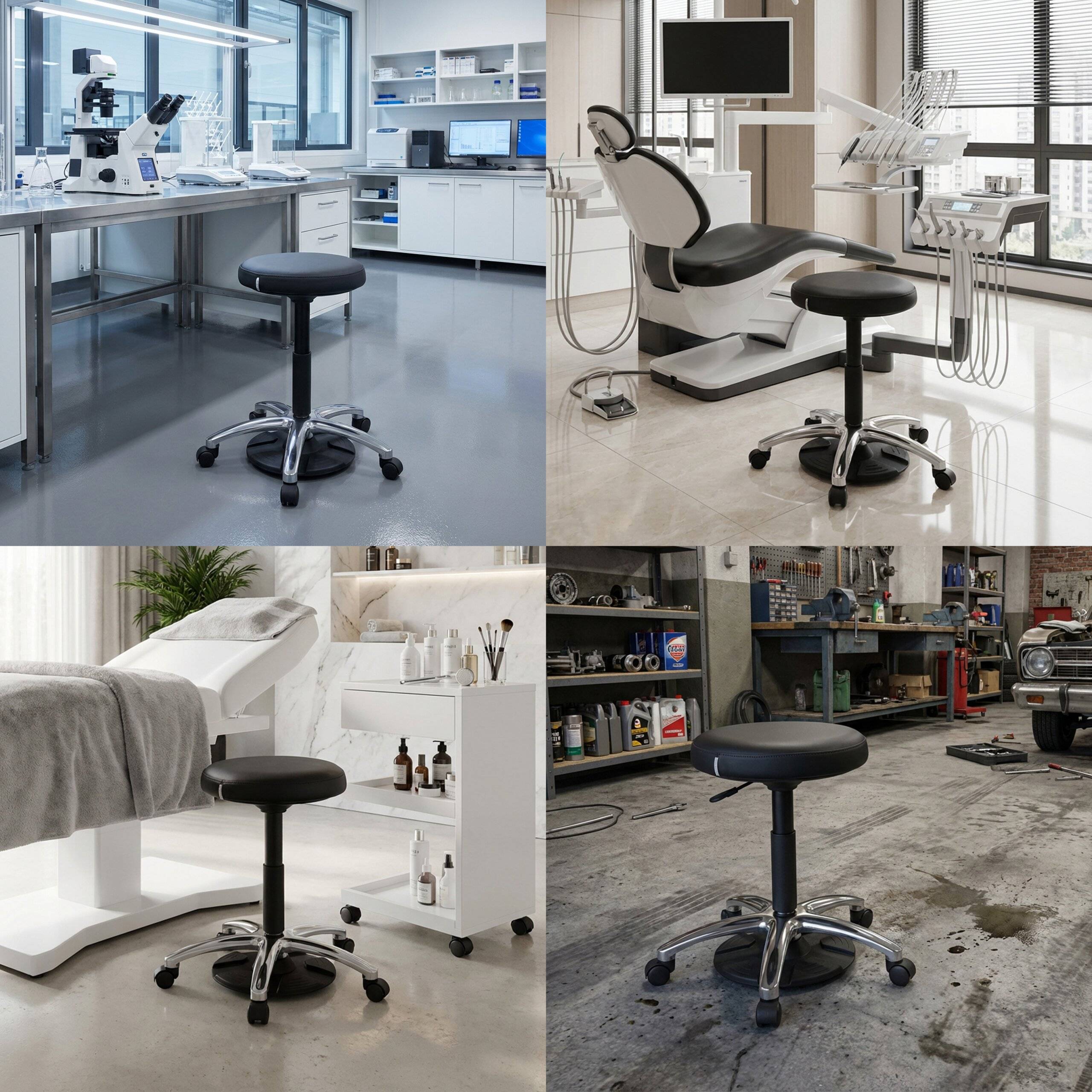 Hocker Drehhocker Arbeitsstuhl Operator Step Kunstleder schwarz hjh OFFICE-4