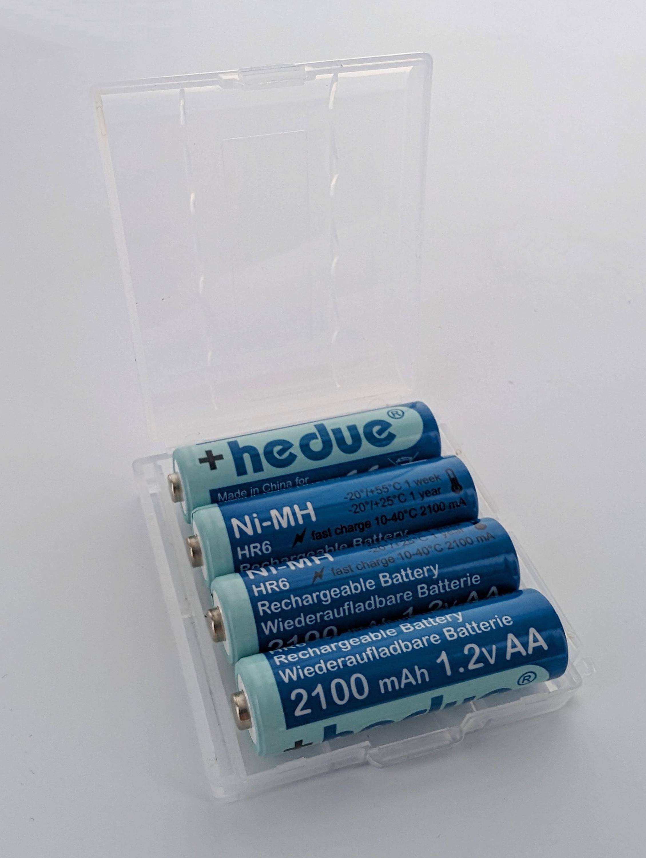 hedue® Akku AA Mignon 2100 mAh (4 Stück in Batteriebox)-0