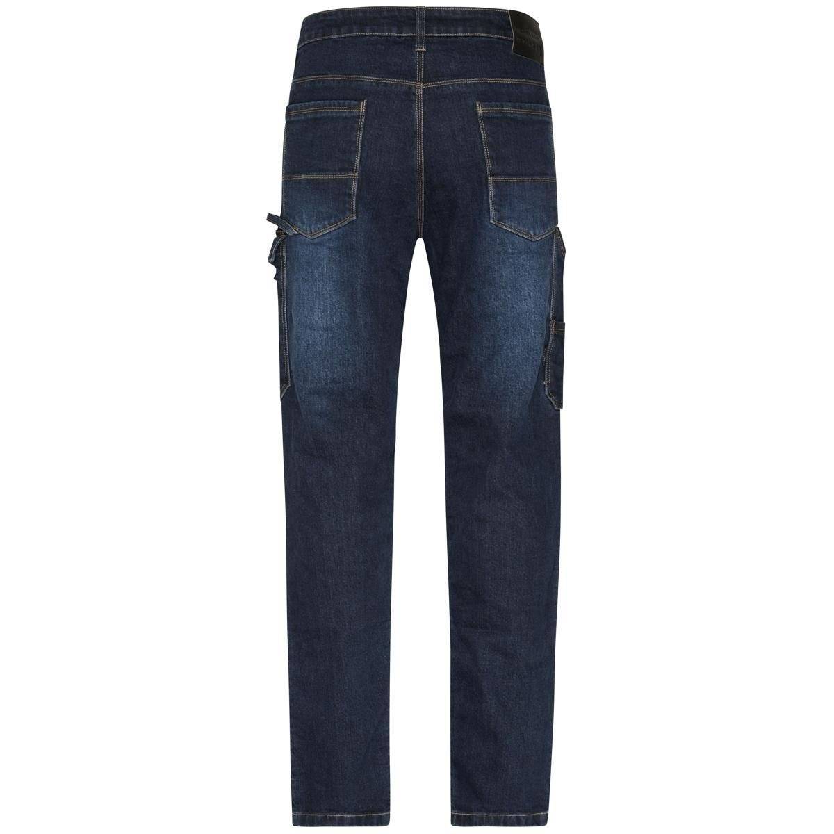 Workwear Stretch-Jeans, robust mit Cordura®, blue denim, Werkzeugtaschen & geradem Schnitt, Größe 94-3