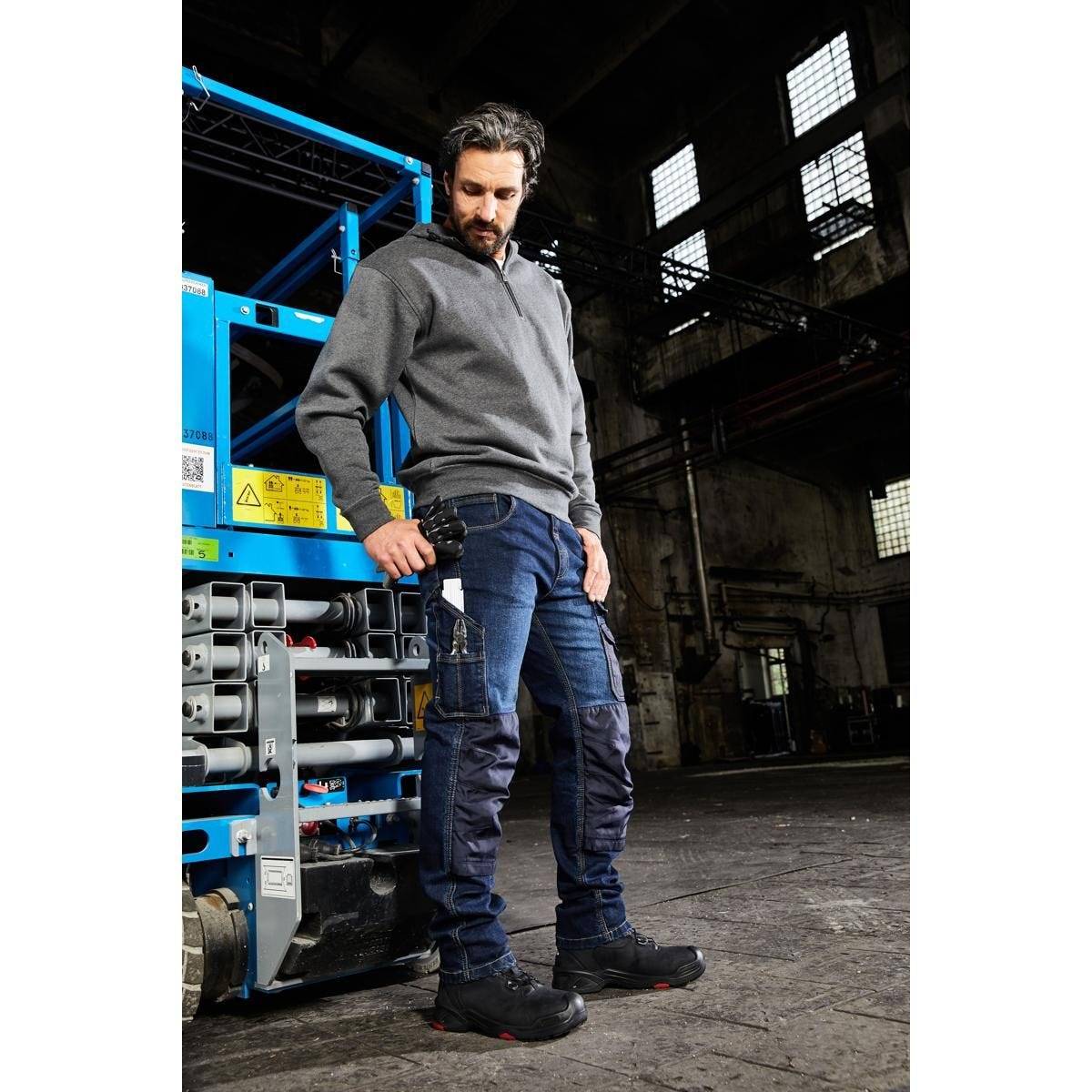Workwear Stretch-Jeans, robust mit Cordura®, blue denim, Werkzeugtaschen & geradem Schnitt, Größe 94-4