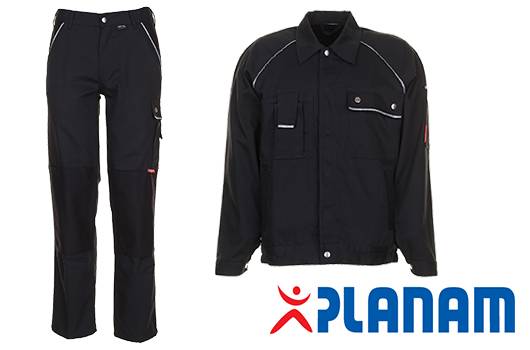 Planam Canvas 320 Arbeitskleidung, Bundhose Herren, 2124, schwarz, Größe 90-4