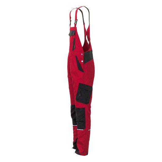 Planam Norit Latzhose Herren, 6527, rot/schwarz, Größe 52-1