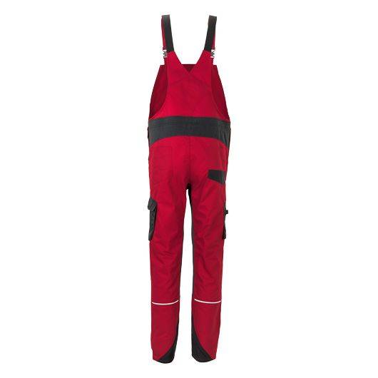 Planam Norit Latzhose Herren, 6527, rot/schwarz, Größe 52-3