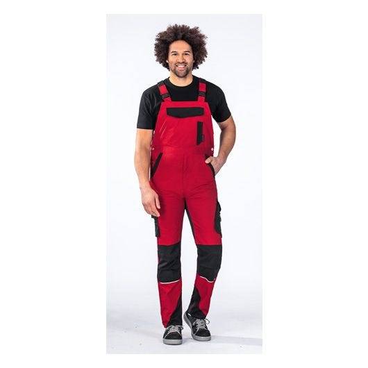 Planam Norit Latzhose Herren, 6527, rot/schwarz, Größe 52-4