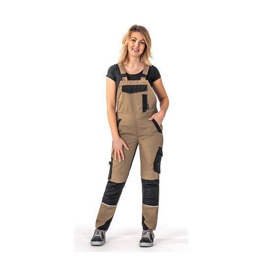 Planam Norit Latzhose Damen, 6533, braun/schwarz, Größe 44-4