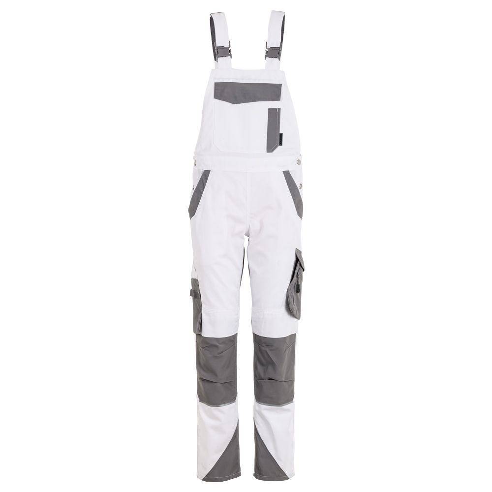 Planam Norit Latzhose Damen, 6538, weiß/grau, Größe 46-0