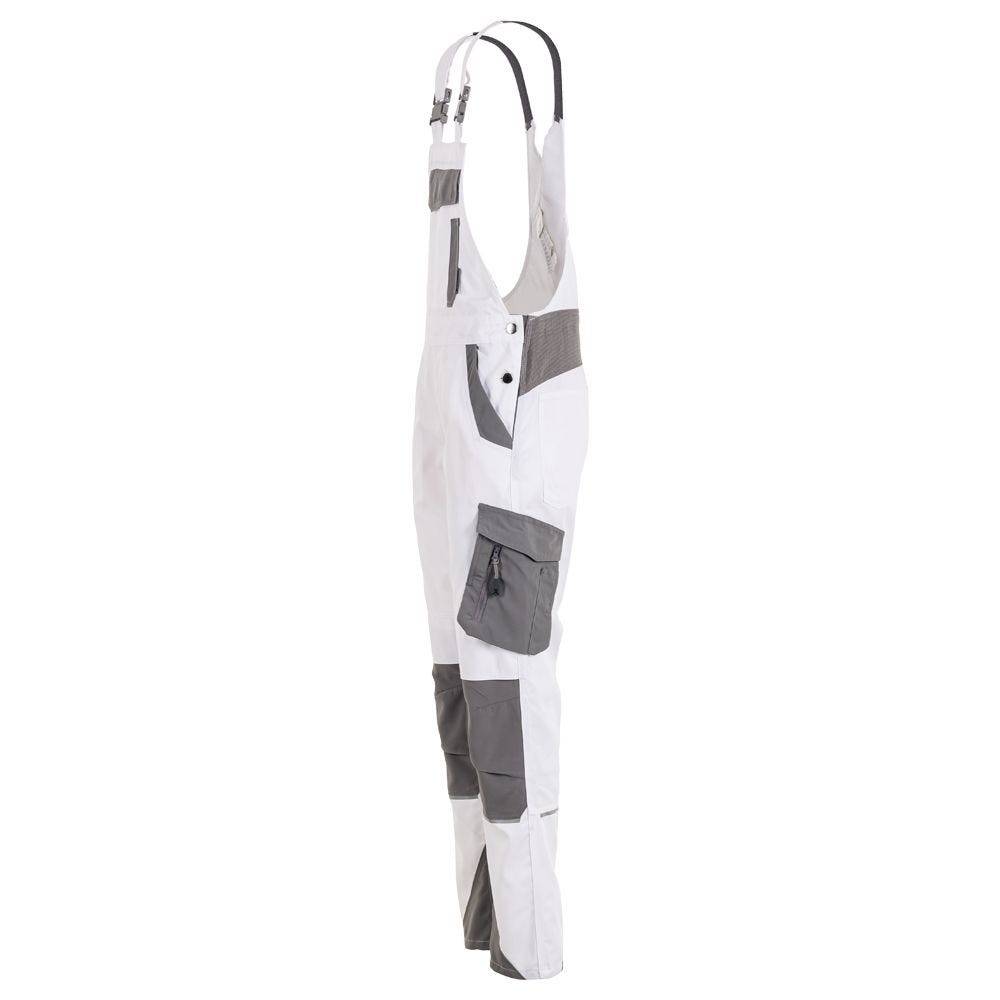 Planam Norit Latzhose Damen, 6538, weiß/grau, Größe 46-1