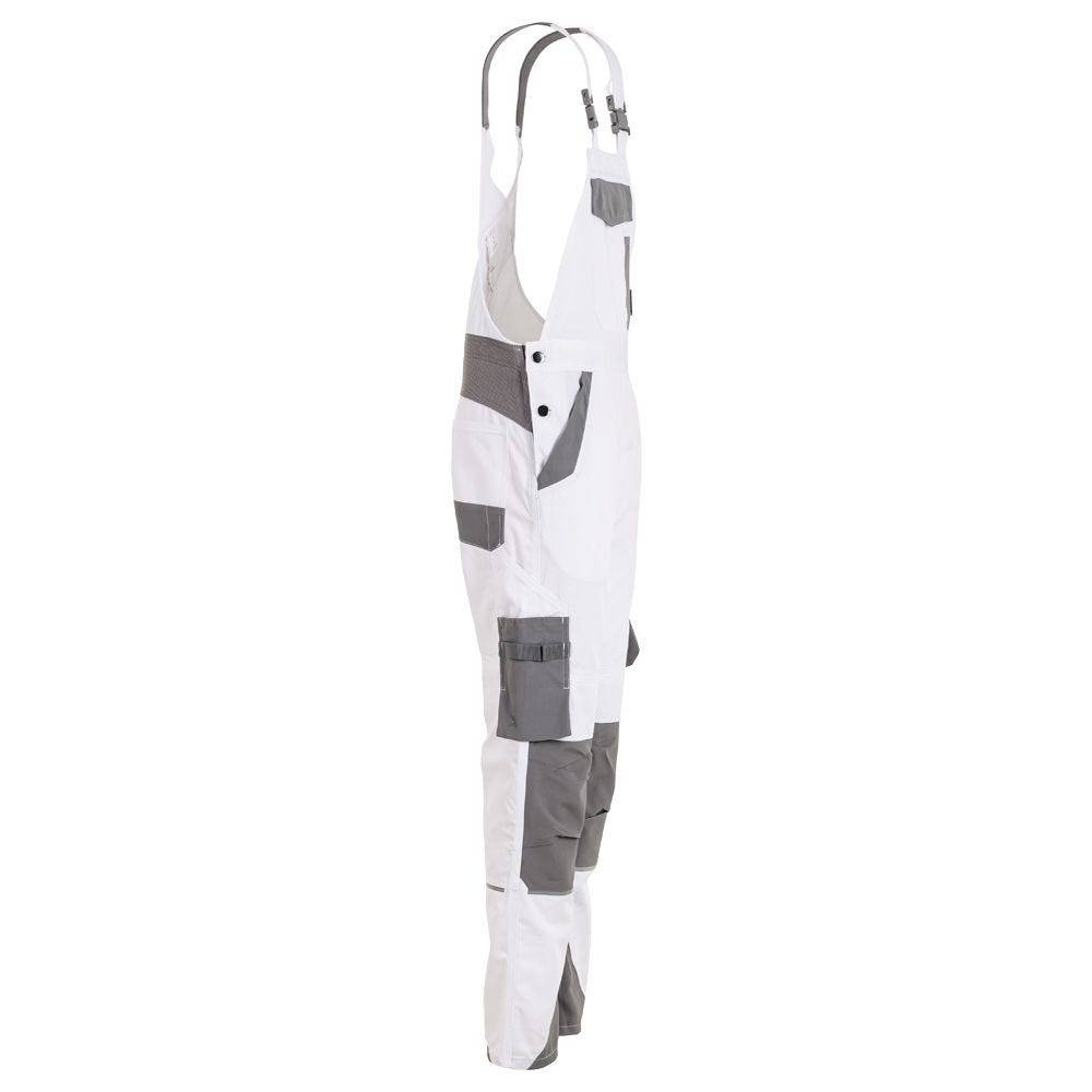 Planam Norit Latzhose Damen, 6538, weiß/grau, Größe 46-2
