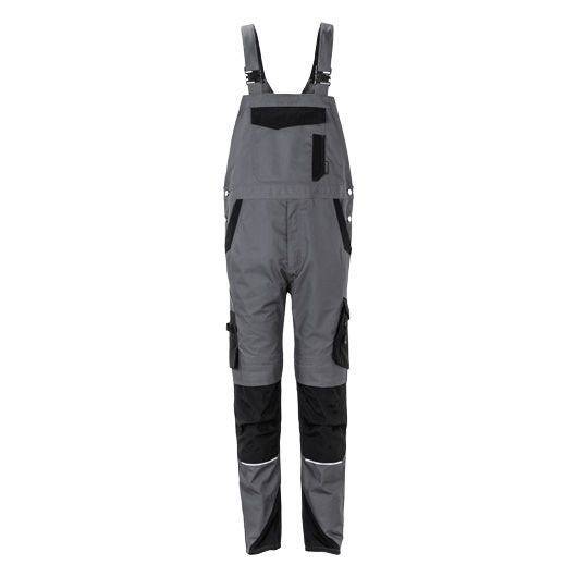 Planam Norit Latzhose Herren, 6521, grau/schwarz, Größe 48-0