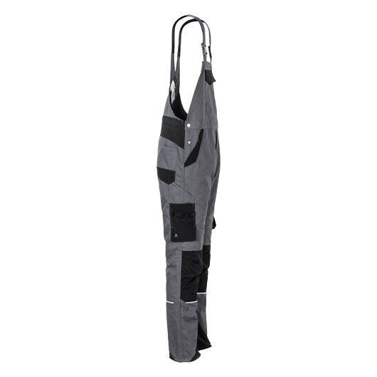Planam Norit Latzhose Herren, 6521, grau/schwarz, Größe 48-2