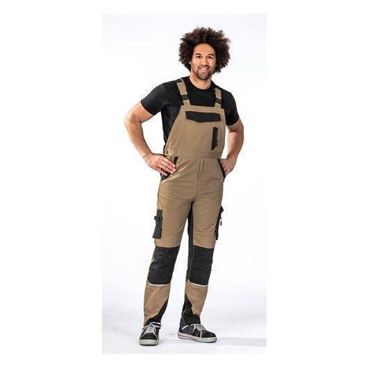 Planam Norit Latzhose Herren, 6523, braun/schwarz, Größe 29-4