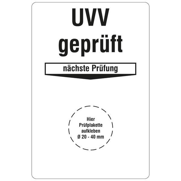Labelident Grundplaketten 76,2 x 50,8 mm, Nächste Prüfung UVV, 1.000 Etiketten