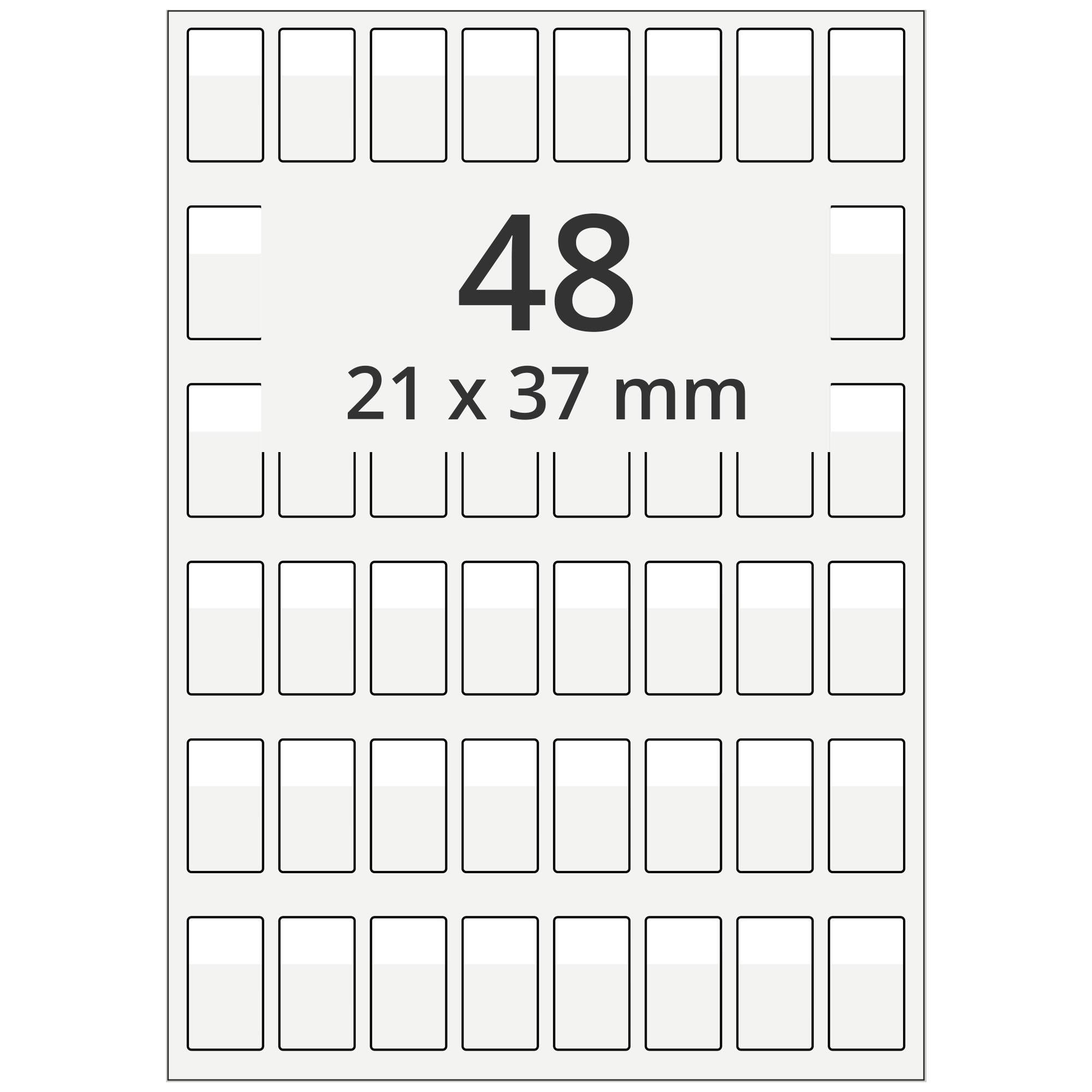 Labelident Kabeletiketten, 21 x 37 mm, PET, 480 Etiketten, 10 Blatt-0