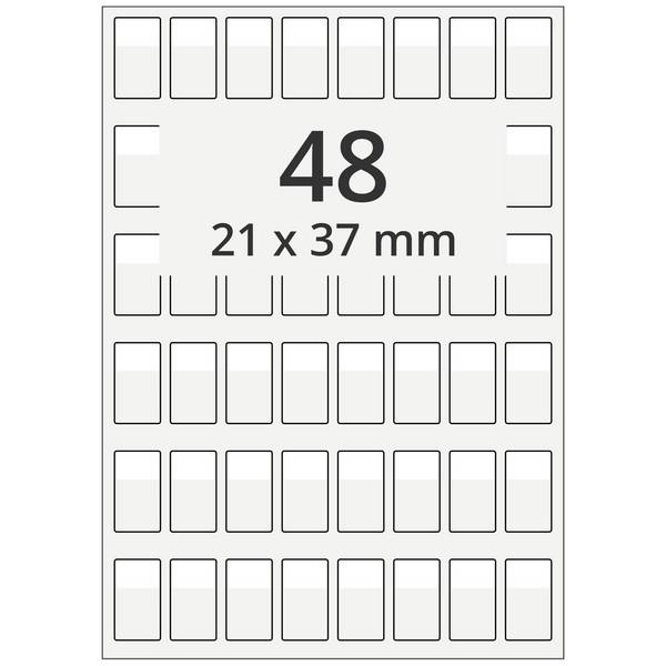 Labelident Kabeletiketten, 21 x 37 mm, PET, 480 Etiketten, 10 Blatt