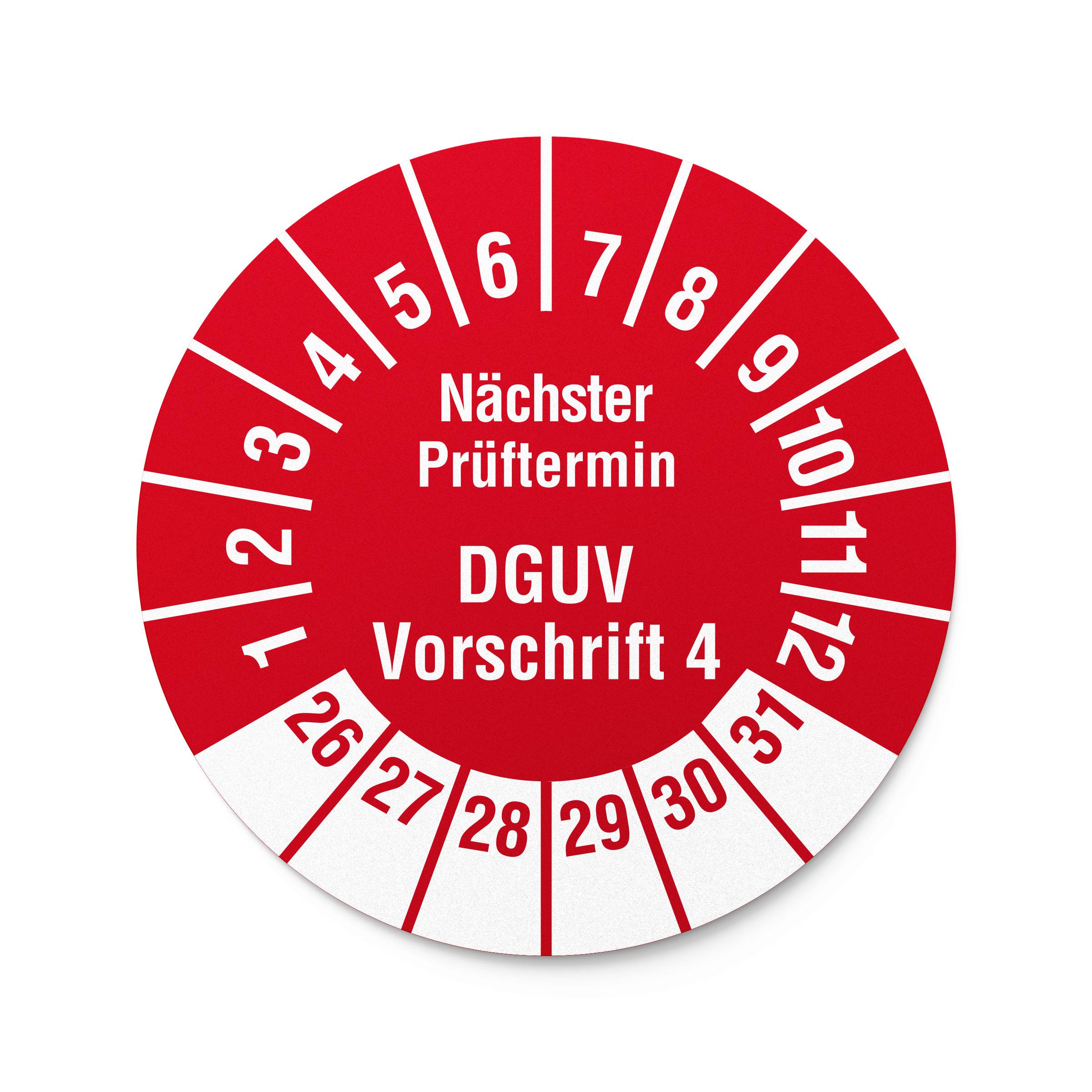 Labelident Prüfplaketten Nächster Prüftermin DGUV V4, Ø 20 mm, 1.000 Etiketten-1