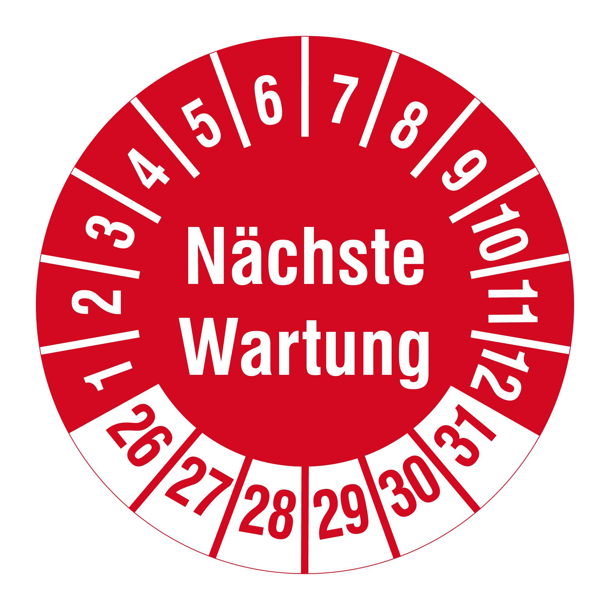 Labelident Prüfplaketten Nächste Wartung, Ø 30 mm, 1.000 Etiketten-0