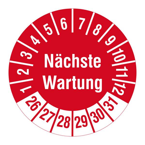Labelident Prüfplaketten Nächste Wartung, Ø 30 mm, 1.000 Etiketten