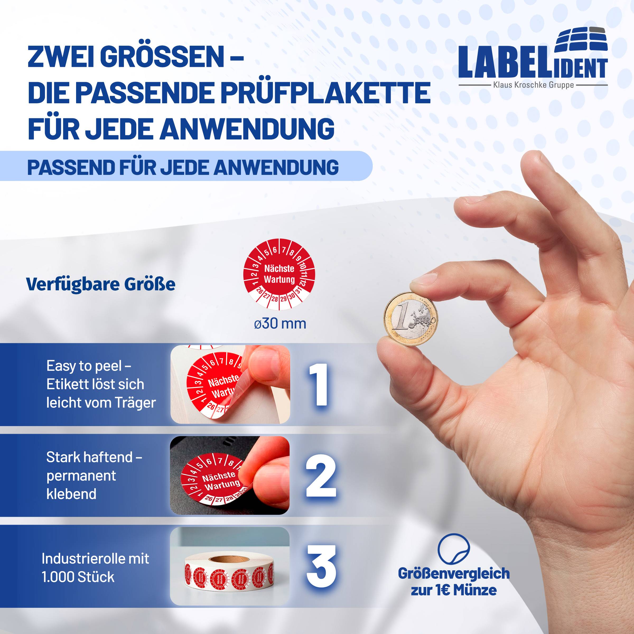 Labelident Prüfplaketten Nächste Wartung, Ø 30 mm, 1.000 Etiketten-3