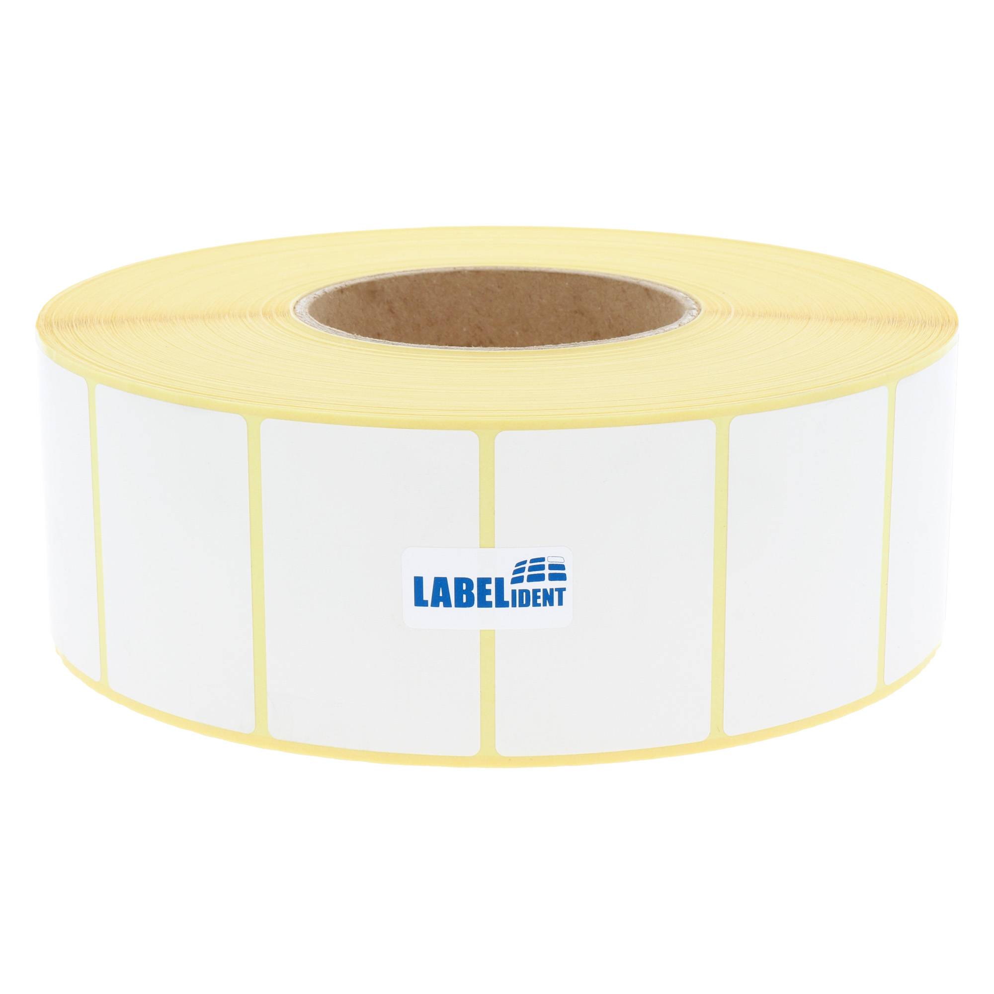Labelident Papier Etiketten weiß, 68 x 34 mm, 3 Zoll, 5.000 Etiketten-0