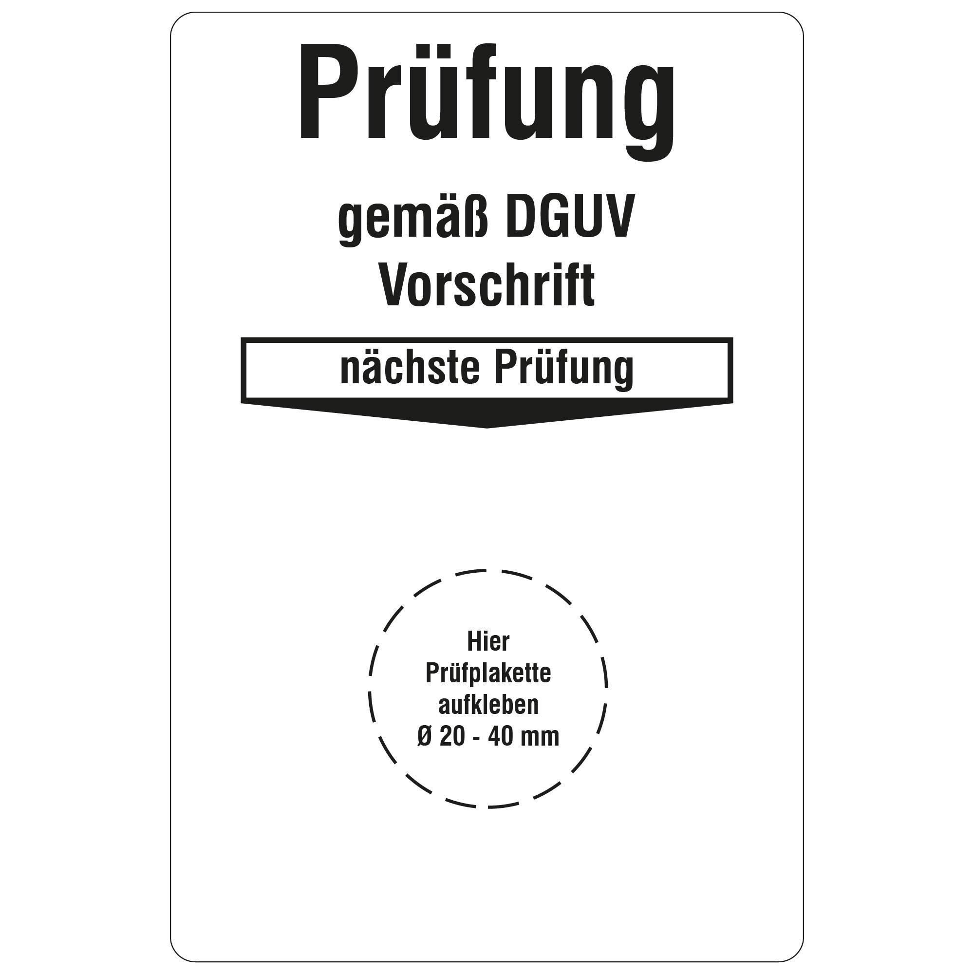 Labelident Grundplaketten 76,2 x 50,8 mm, Nächste Prüfung DGUV, 1.000 Etiketten-0