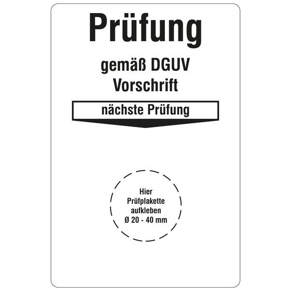 Labelident Grundplaketten 76,2 x 50,8 mm, Nächste Prüfung DGUV, 1.000 Etiketten