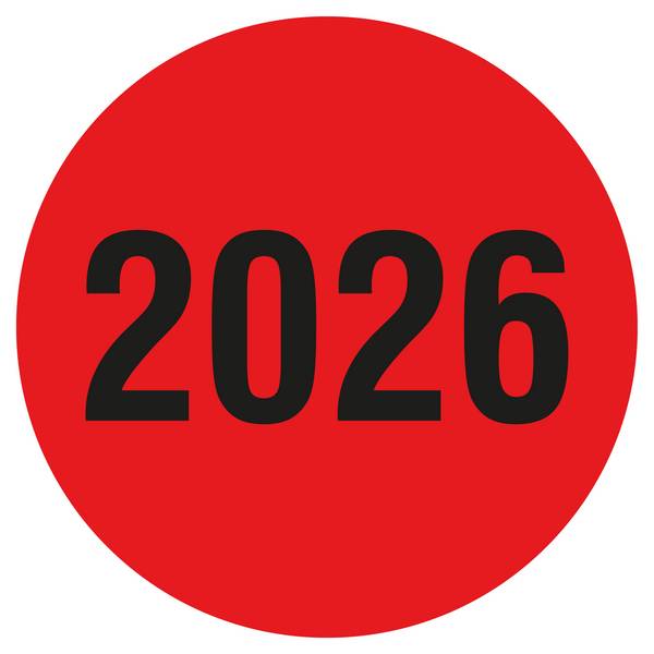 Labelident Inventuretiketten, "2026", Ø 20 mm, 1.000 Stück