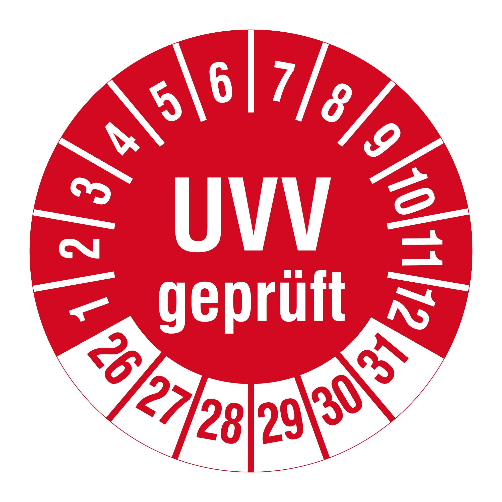 Labelident Prüfplaketten UVV geprüft, Ø 30 mm, 1.000 Etiketten-0