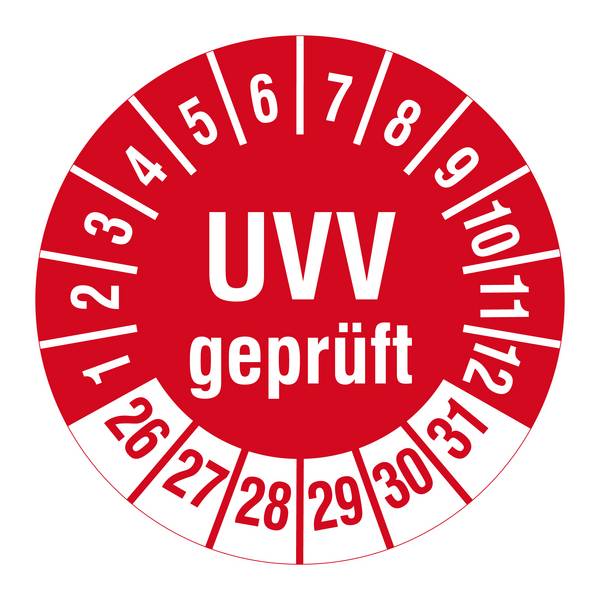 Labelident Prüfplaketten UVV geprüft, Ø 30 mm, 1.000 Etiketten