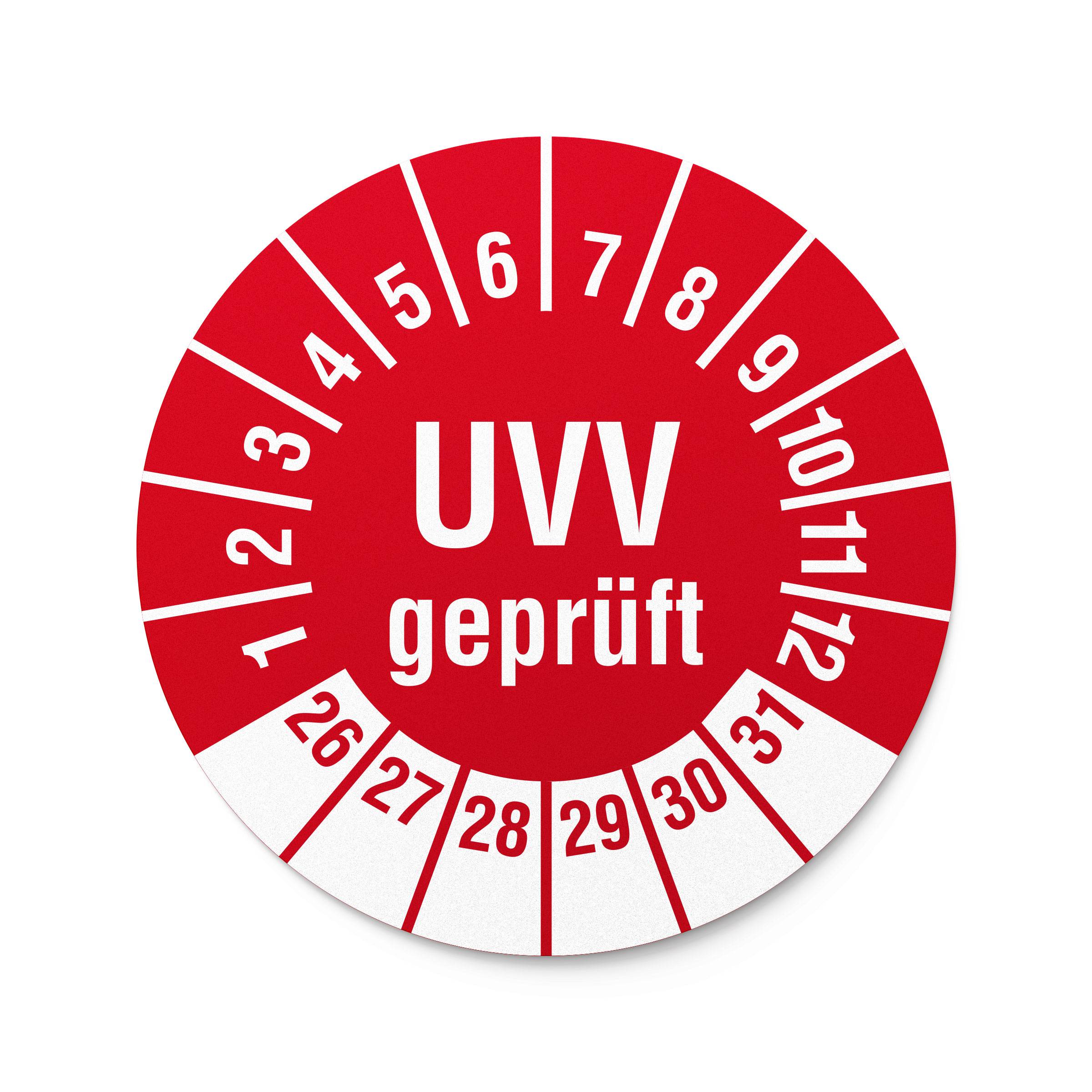 Labelident Prüfplaketten UVV geprüft, Ø 30 mm, 1.000 Etiketten-1