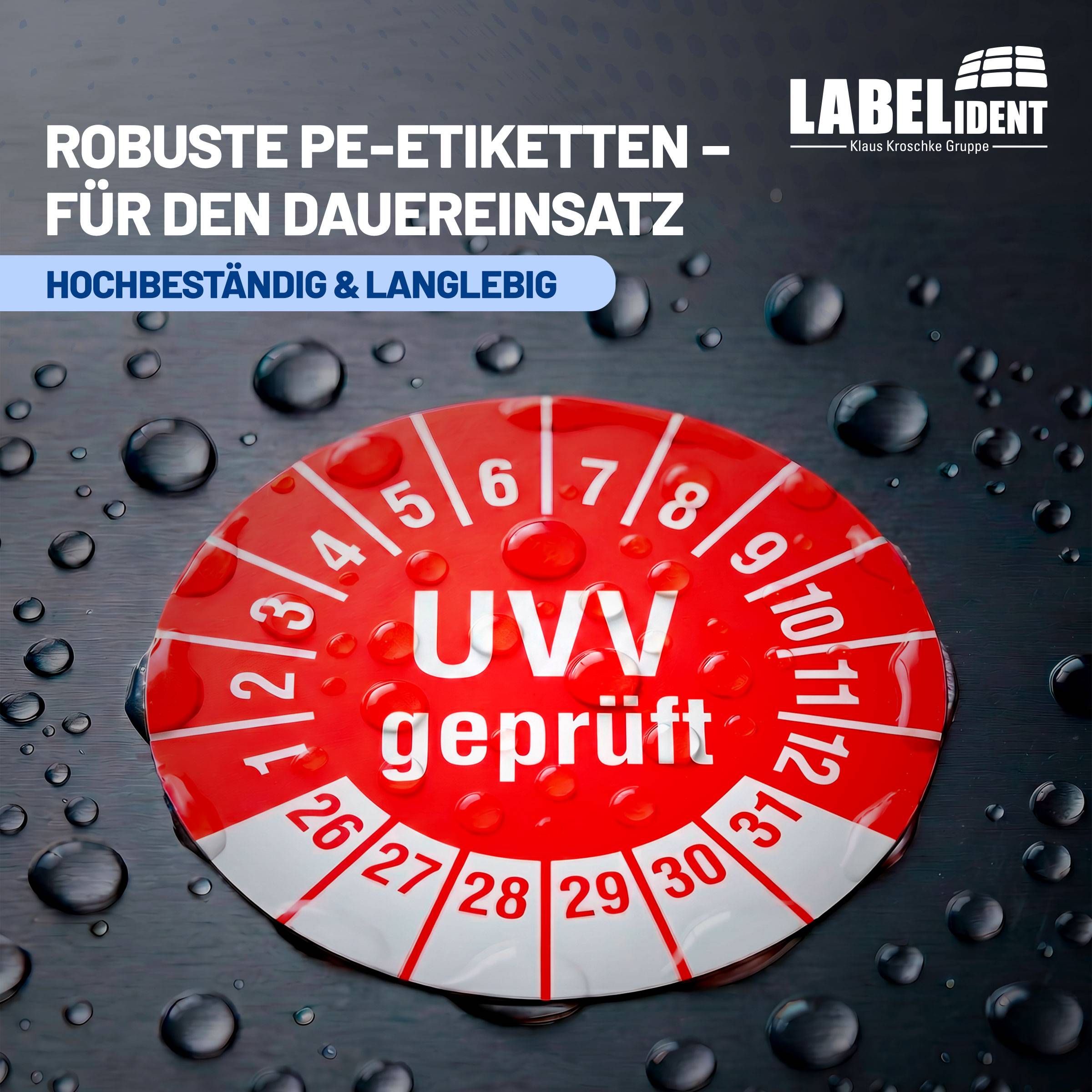 Labelident Prüfplaketten UVV geprüft, Ø 30 mm, 1.000 Etiketten-2
