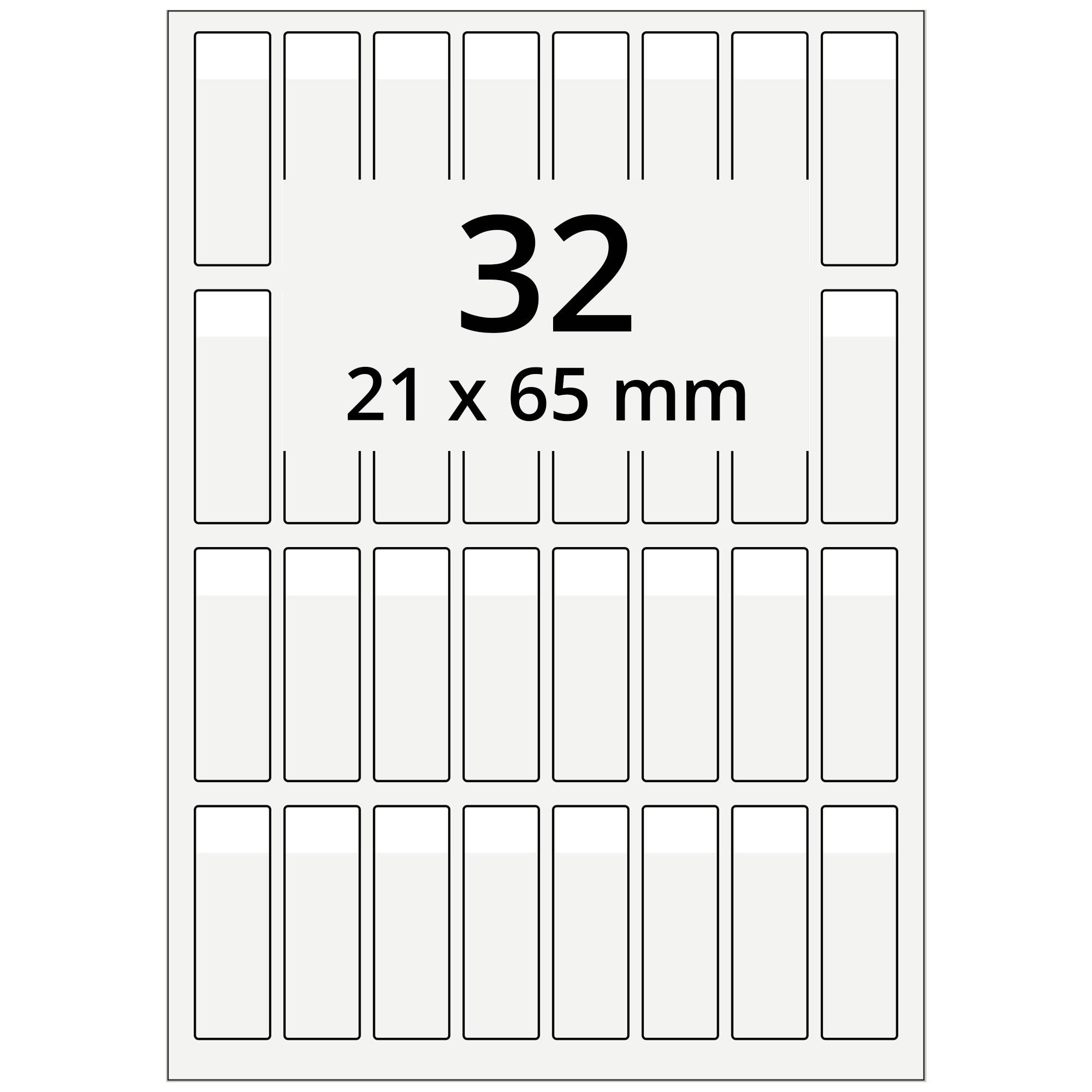 Labelident Kabeletiketten, 21 x 65 mm, PET, 320 Etiketten, 10 Blatt-0