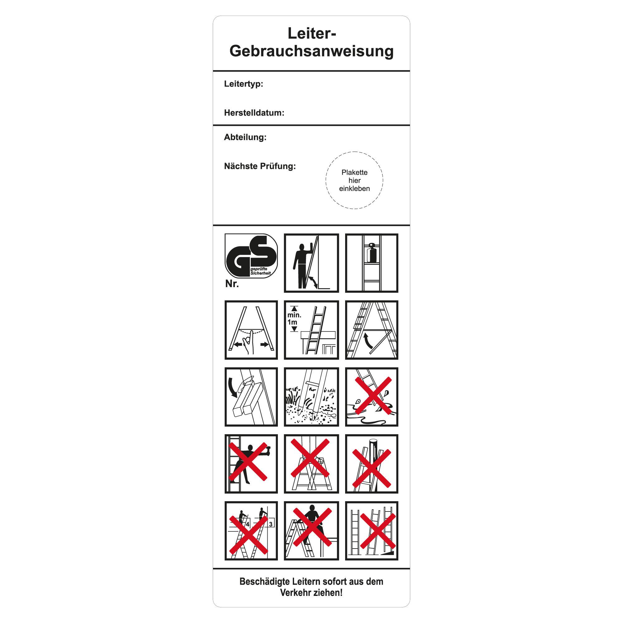 Labelident Grundplaketten 50 x 150 mm, Leiter-Gebrauchsanweisung, 500 Etiketten-0