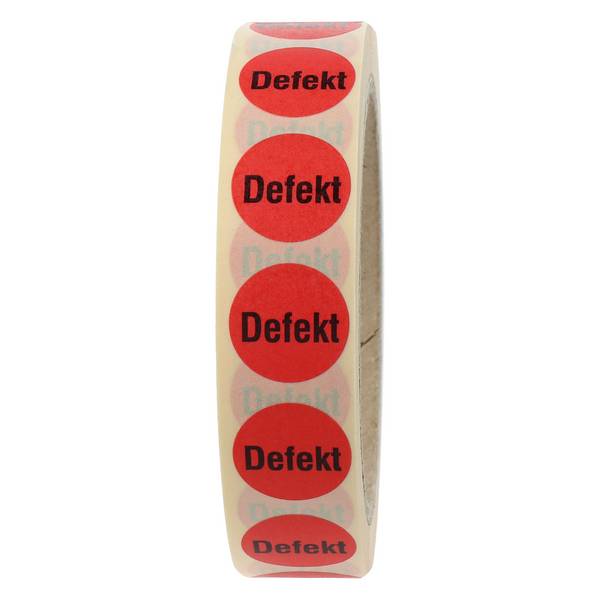 Labelident QS-Etiketten, "Defekt", Ø 20 mm, 1.000 Etiketten