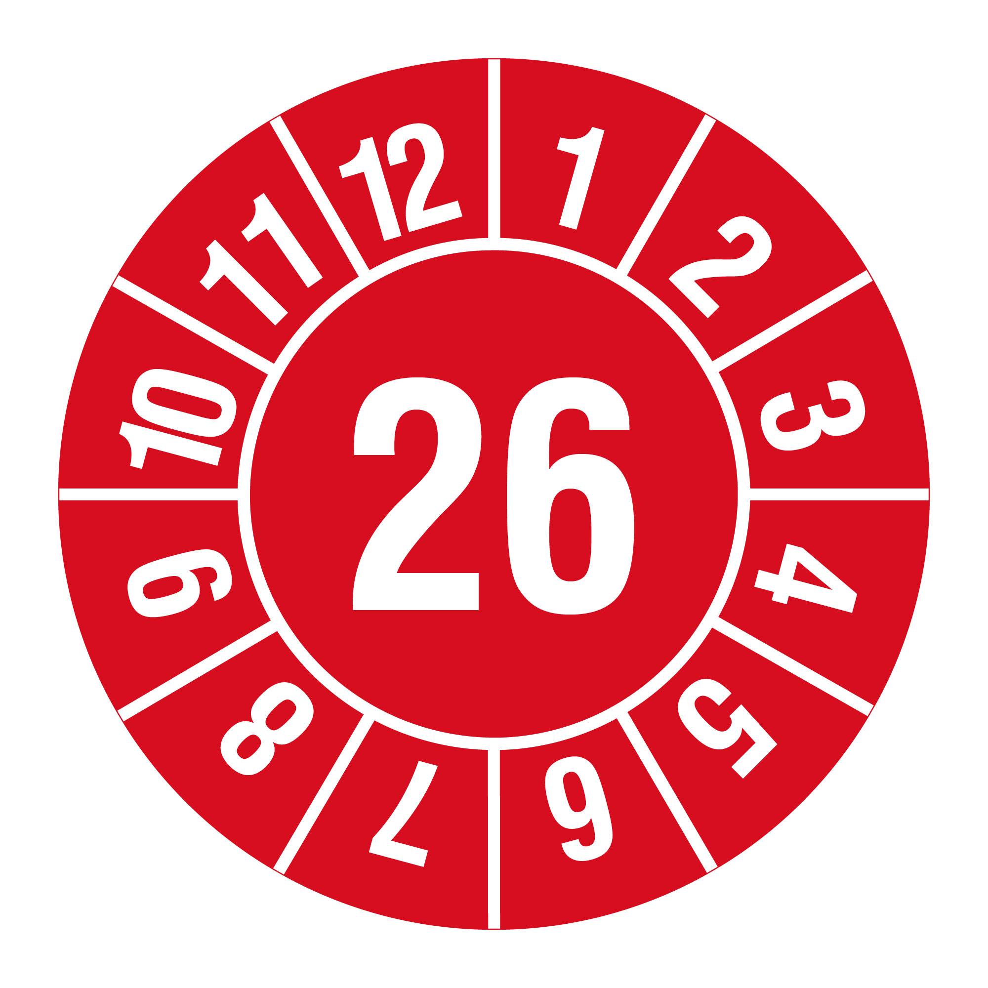 Labelident Prüfplaketten 2026, Monate - Jahreszahl, Ø 20 mm, 1.000 Etiketten-0