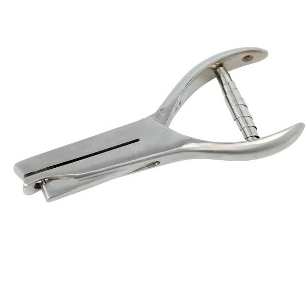 Labelident Lochzange 2 mm, mit runder Kerbform, Maultiefe 48 mm
