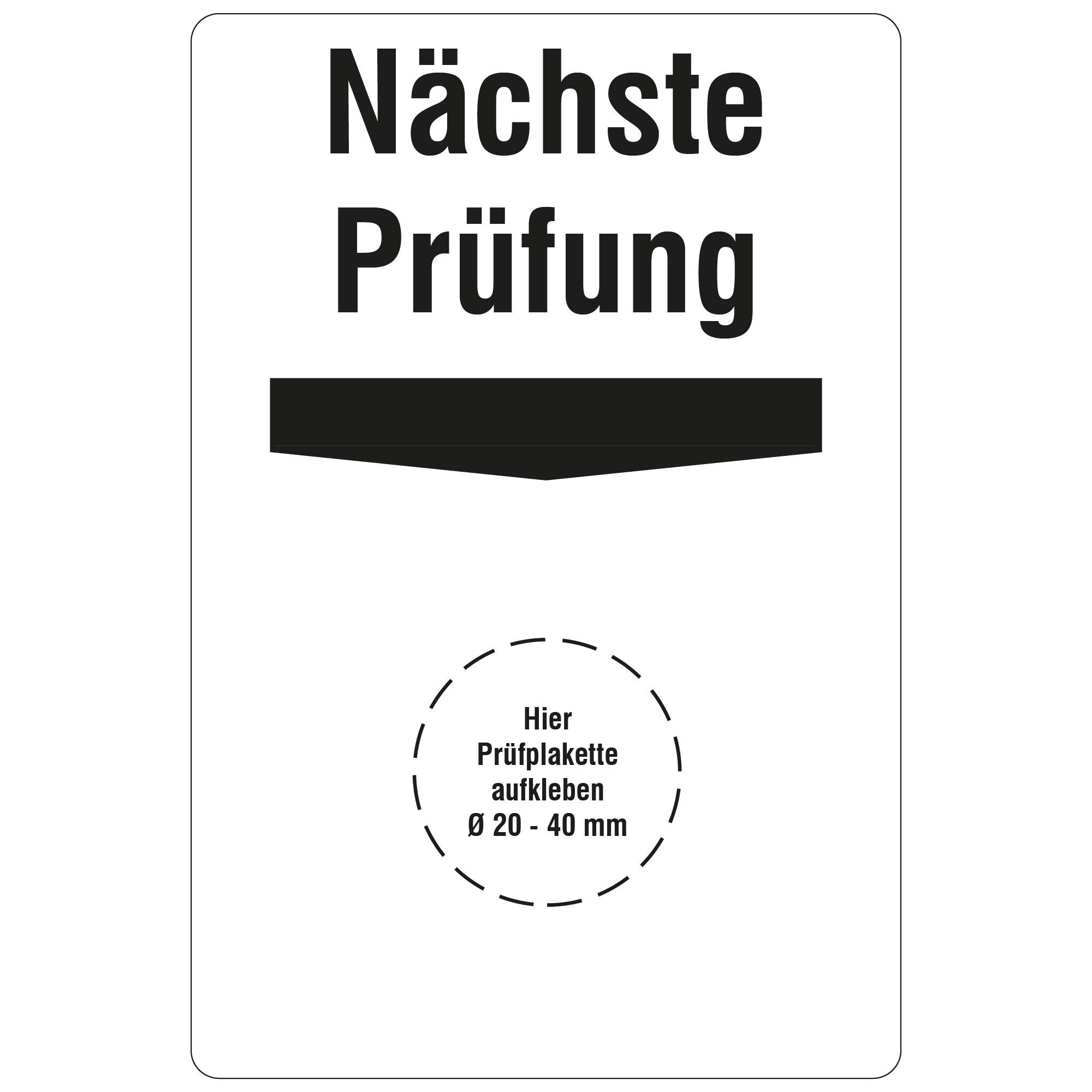 Labelident Grundplaketten 76,2 x 50,8 mm, Nächste Prüfung, 1.000 Etiketten-0