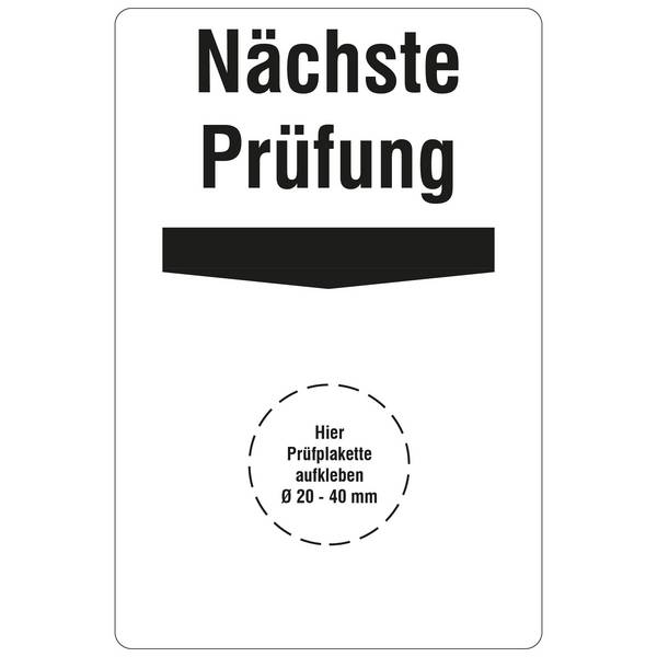 Labelident Grundplaketten 76,2 x 50,8 mm, Nächste Prüfung, 1.000 Etiketten