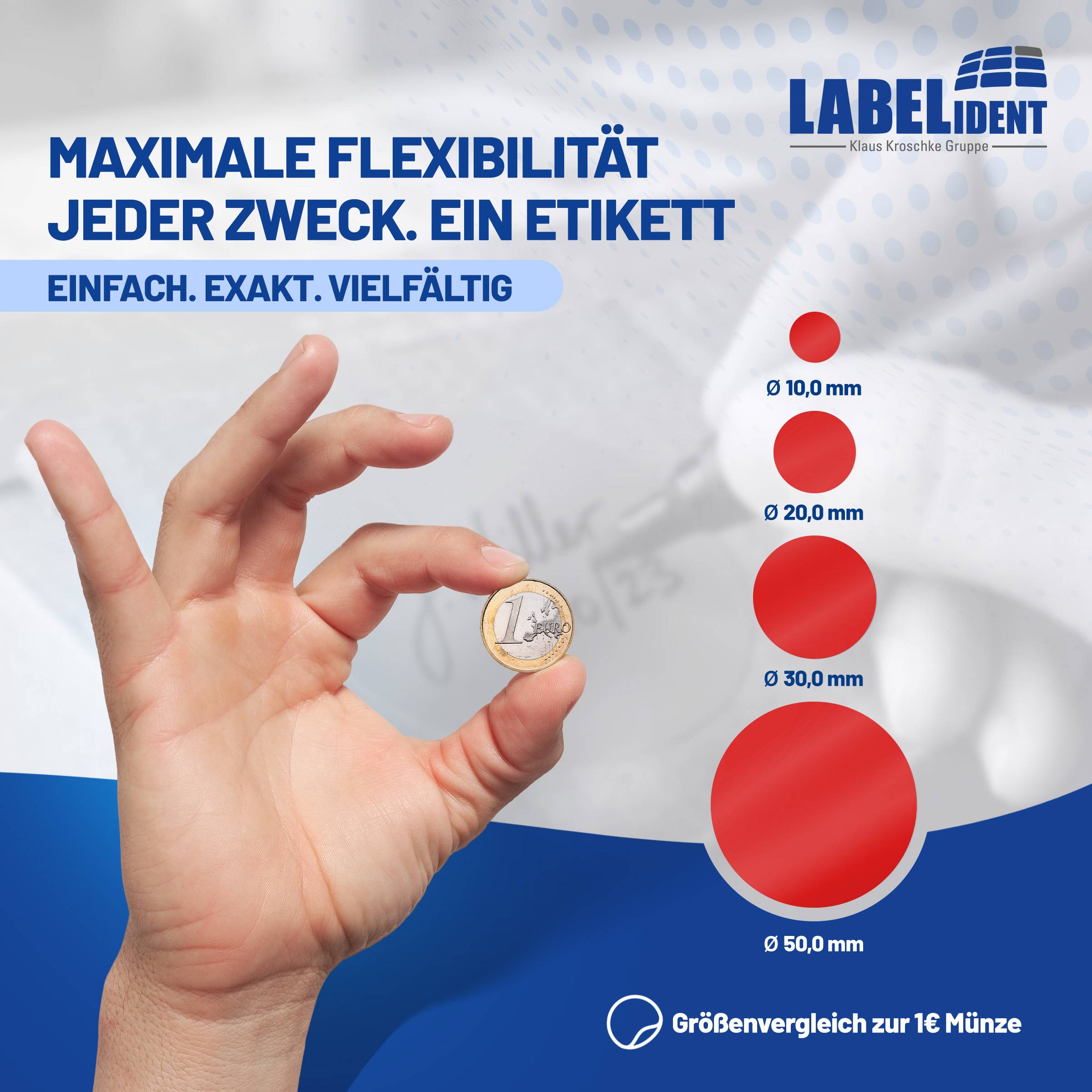 Labelident Klebepunkte rot, Ø 30 mm, PE-Folie, 1,57 Zoll, 1.000 Stück-2
