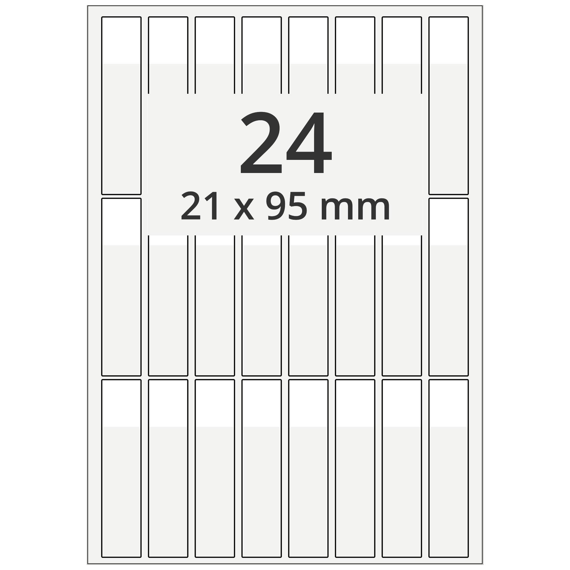 Labelident Kabeletiketten, 21 x 95 mm, PET, 240 Etiketten, 10 Blatt-0