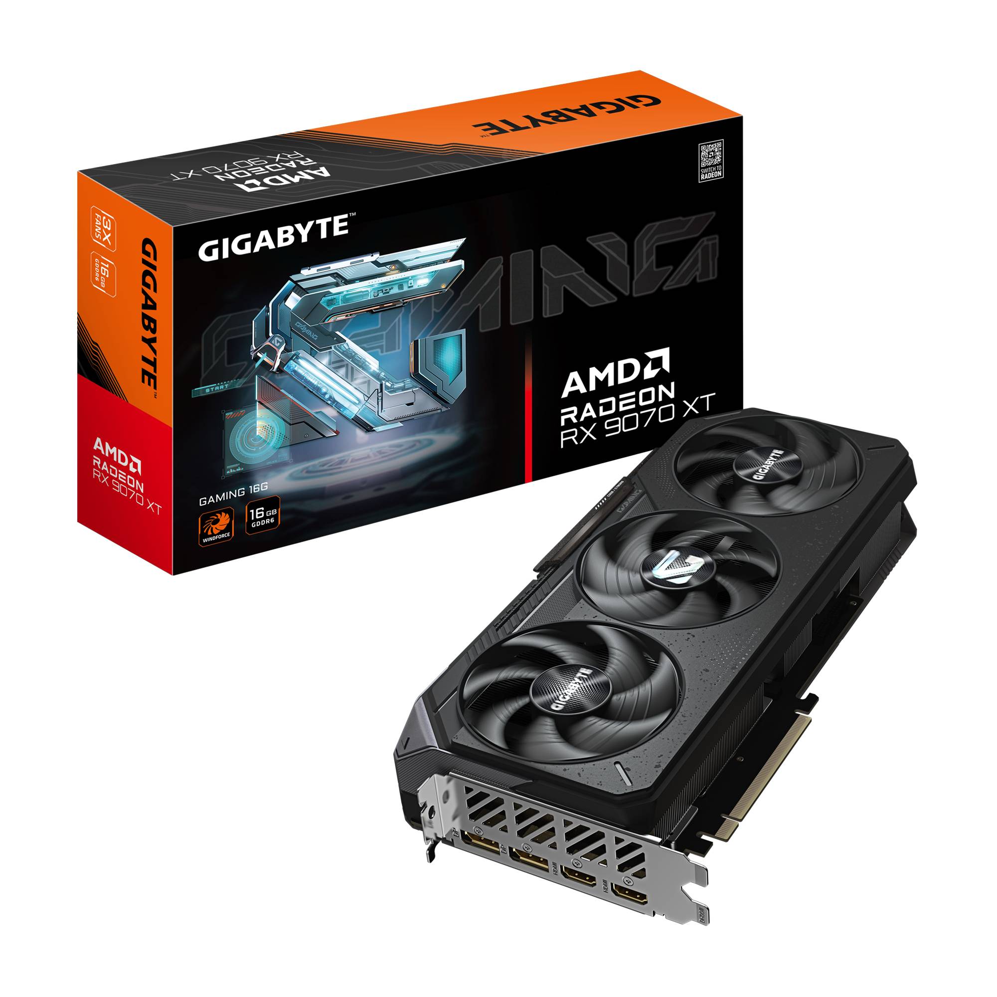 Gigabyte Radeon RX 9070 XT Gaming 16G Graphics Card GDDR6 Grafikkarte PCI-Express 16.384 MB 2.970 MHz 256 Bit-0