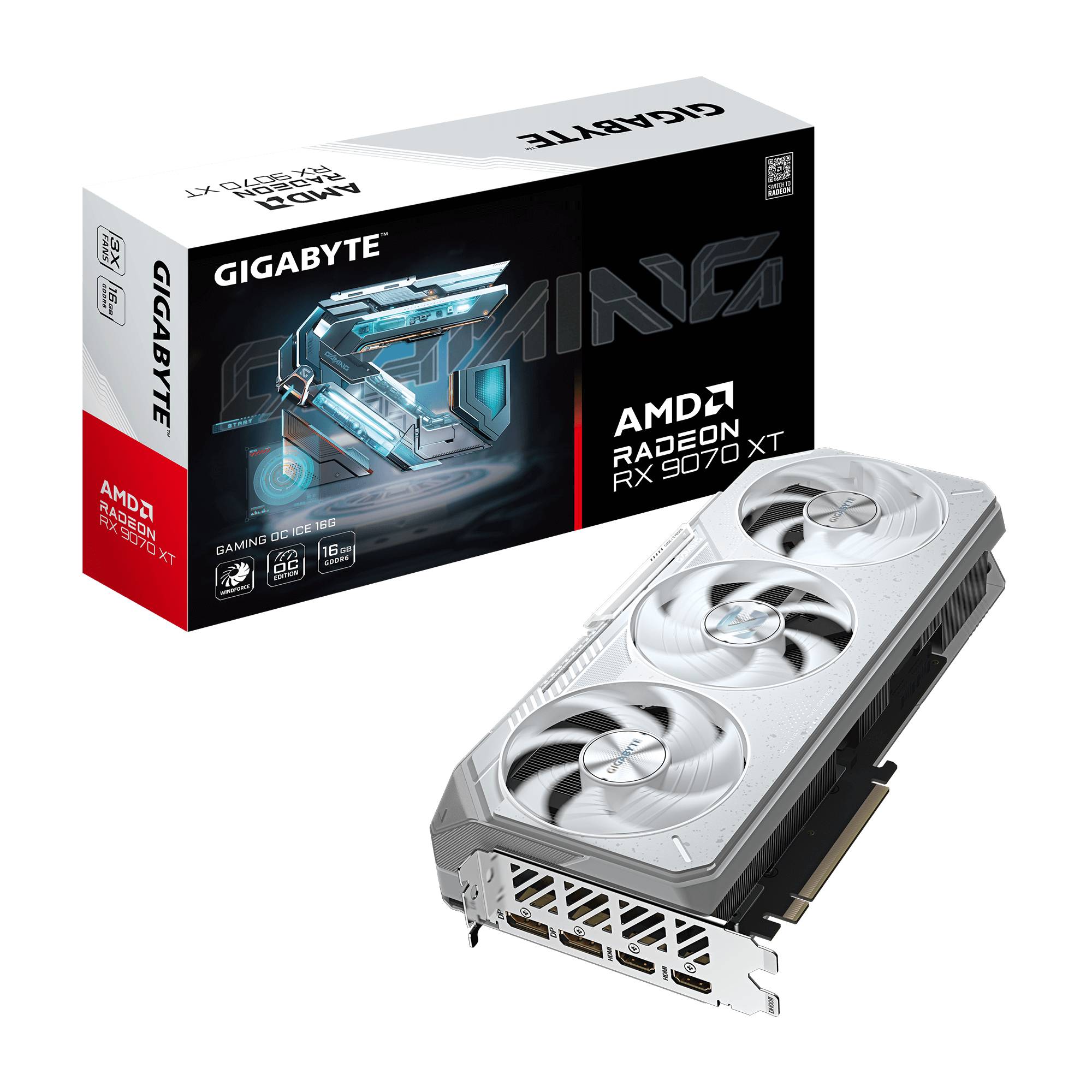 Gigabyte Radeon RX9070 XT Gaming OC ICE 16GB GDDR6 2xHDMI 2x Multimedia-Technik Grafikkarten AMD-0
