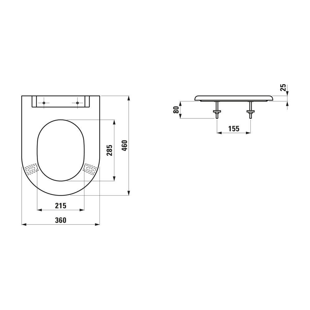 Laufen WC-Sitzring Libertyline ohne Deckel mit QuickRelease, weiß, 1 Stk.-1