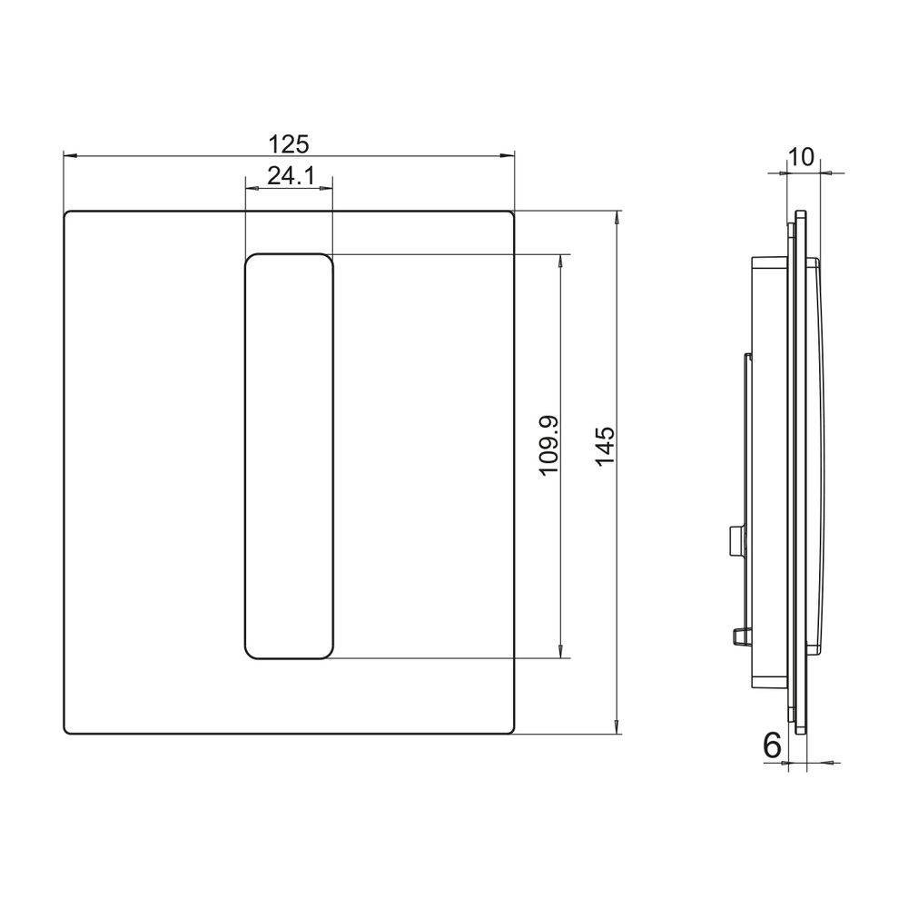 Laufen Urinal Drückerplatte Ineo AU103 125x145x10mm, Kunststoff, Edelstahl gebürstet-1