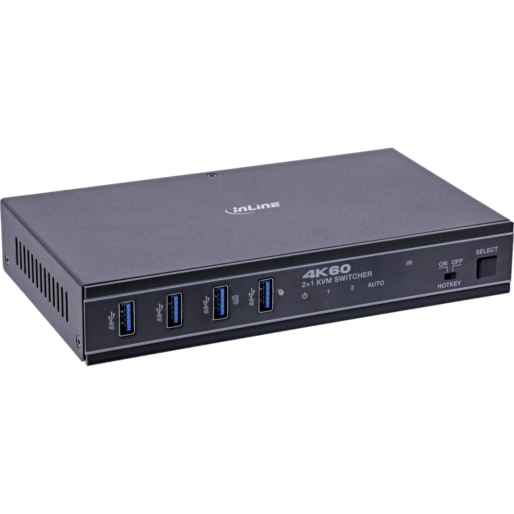 InLine® KVM Switch, 2-fach, HDMI & USB-C, 4K60Hz, Umschalter Signalsteuerung KVM KVM Switches-0