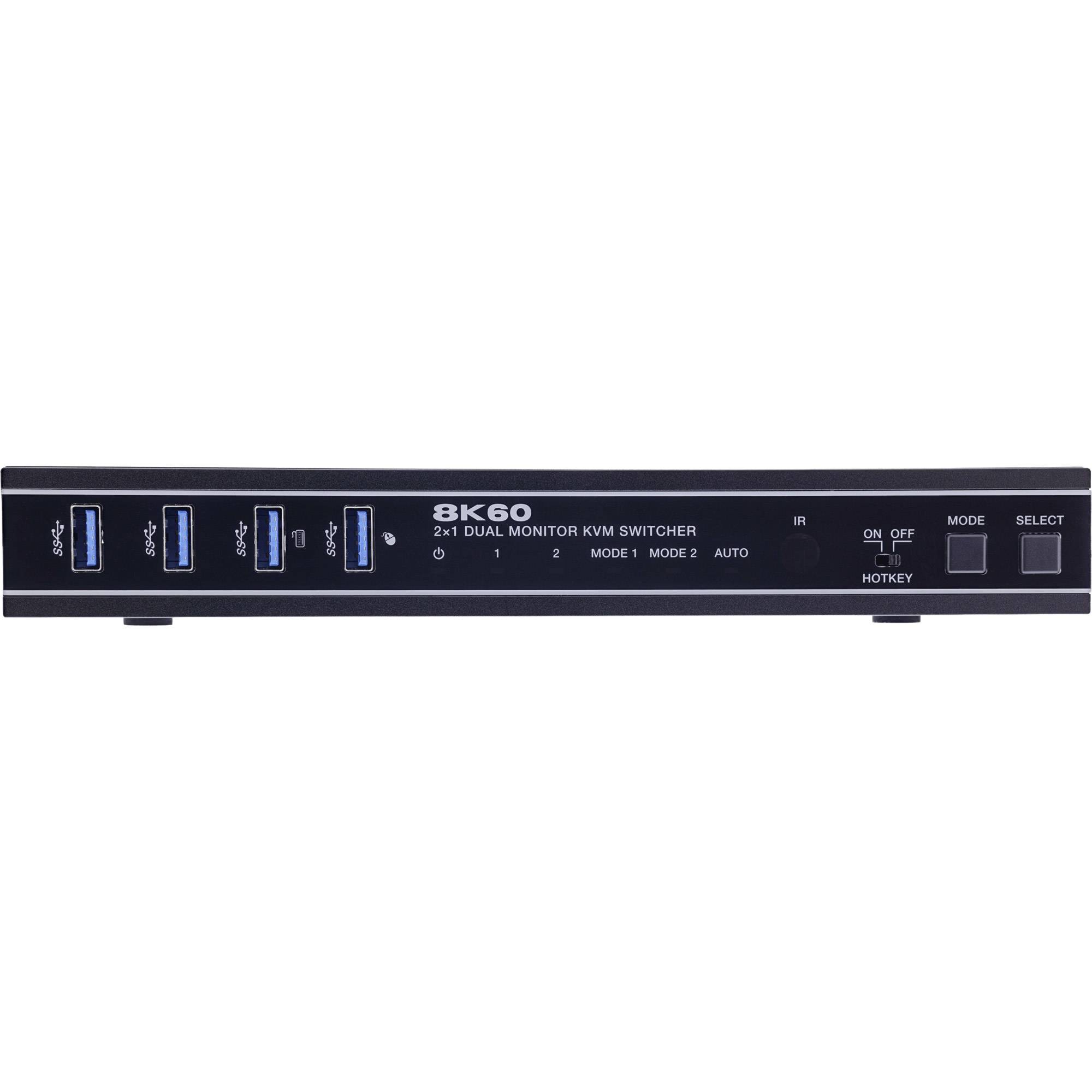 InLine® KVM Switch, 2-fach, HDMI, Dual Monitor, 8K60Hz, USB Hub, schwarz Signalsteuerung KVM KVM-3