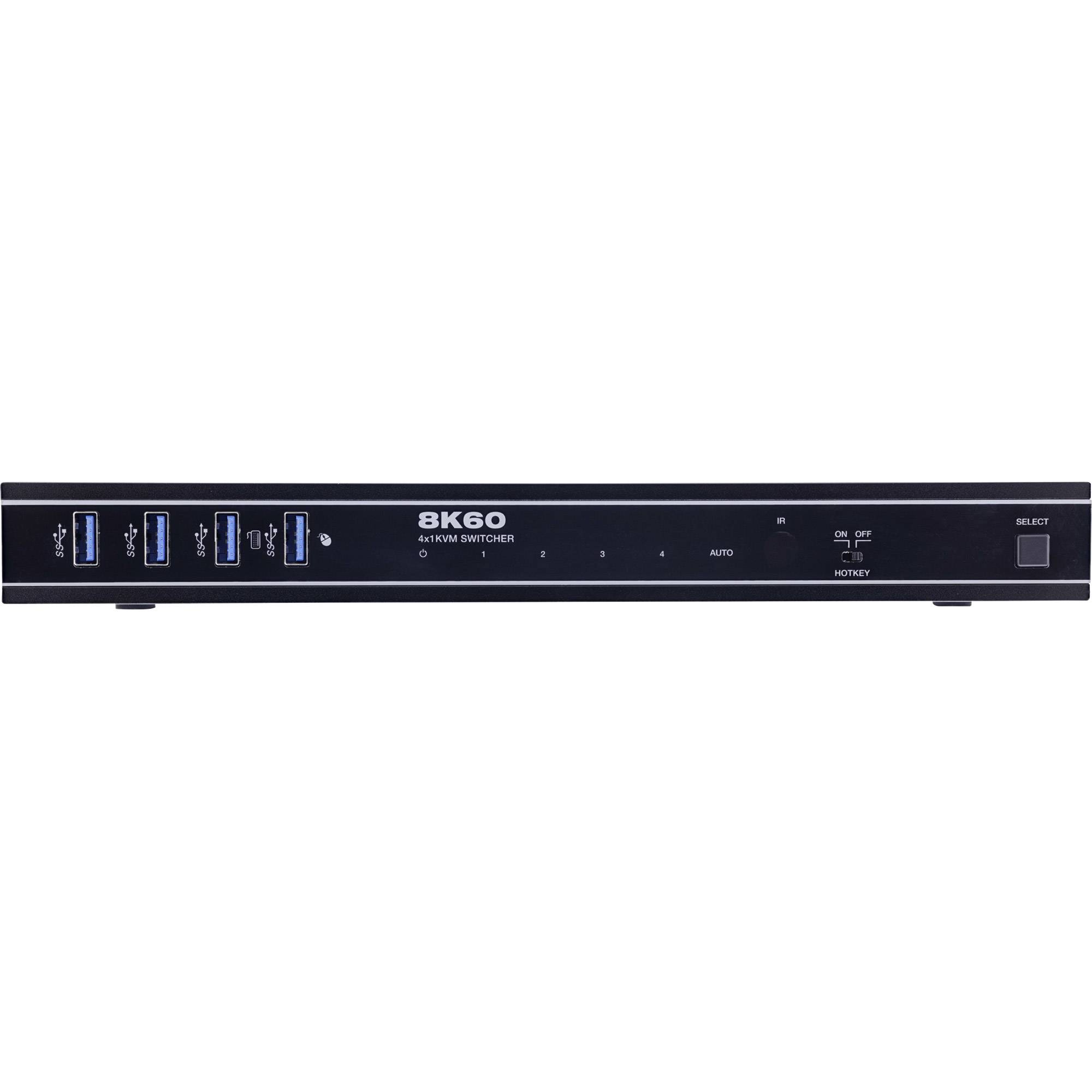 InLine® KVM Switch, 4-fach, HDMI, 8K@60Hz, USB 3.2, mit IR & RS-232 Signalsteuerung KVM KVM-3