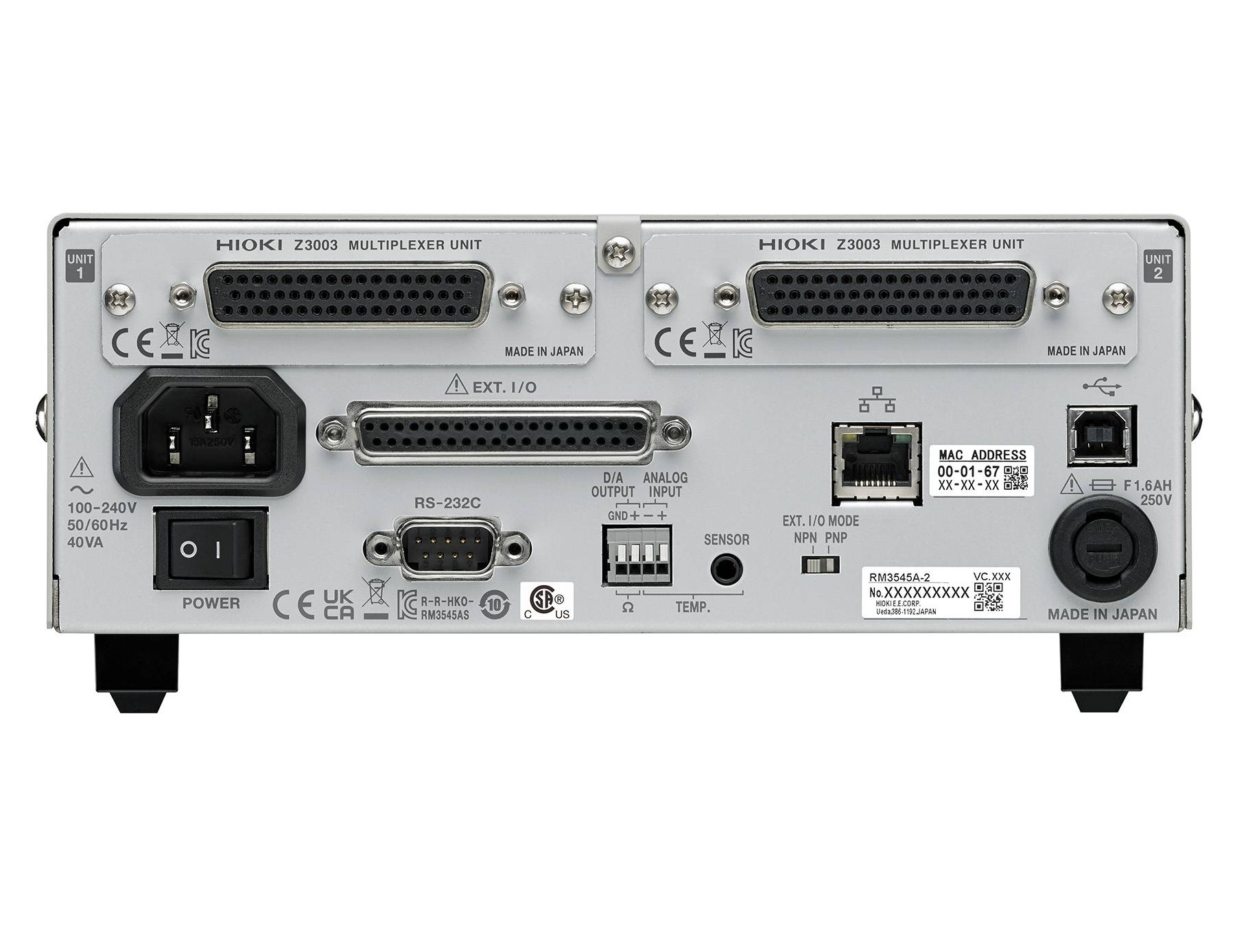 HIOKI RM3545A-2 - Präzisionsmessgerät für DC-Widerstände, 13 Messbereiche, integrierte Multiplexer-Option-3
